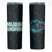 Singapore Skinny Tumbler with National Icons and Majulah Singapura Script