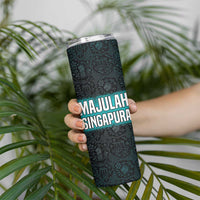 Singapore Skinny Tumbler with National Icons and Majulah Singapura Script
