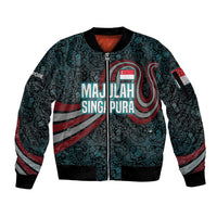 Singapore Sleeve Zip Bomber Jacket with National Icons and Majulah Singapura Script