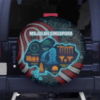 Singapore Spare Tire Cover with National Icons and Majulah Singapura Script