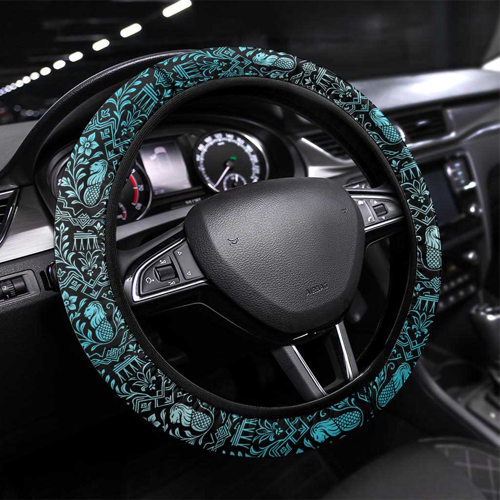 Singapore Steering Wheel Cover with National Icons and Majulah Singapura Script