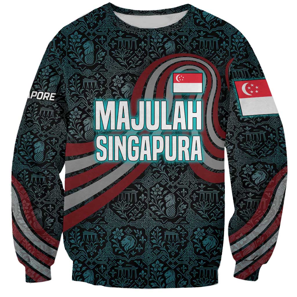Singapore Sweatshirt with National Icons and Majulah Singapura Script