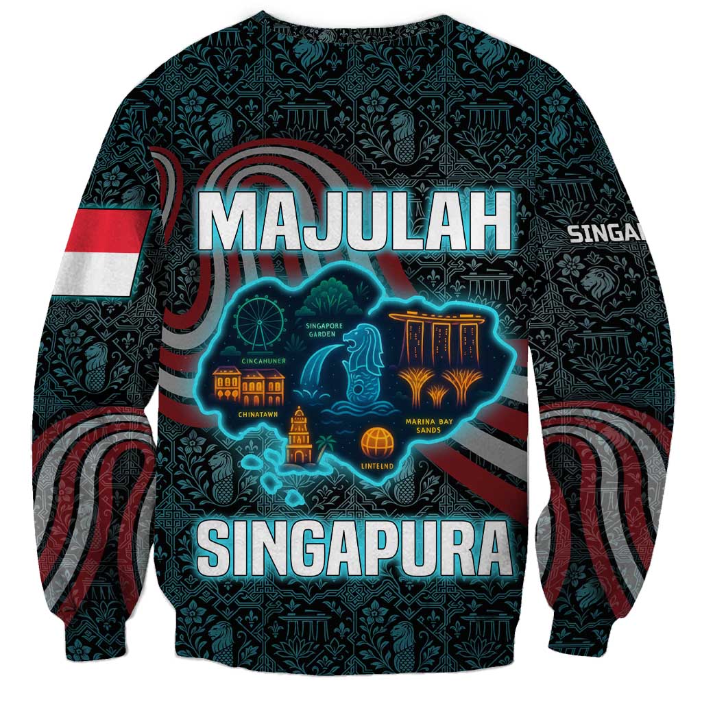 Singapore Sweatshirt with National Icons and Majulah Singapura Script
