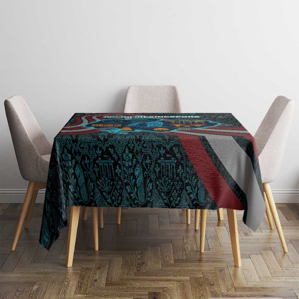Singapore Tablecloth with National Icons and Majulah Singapura Script