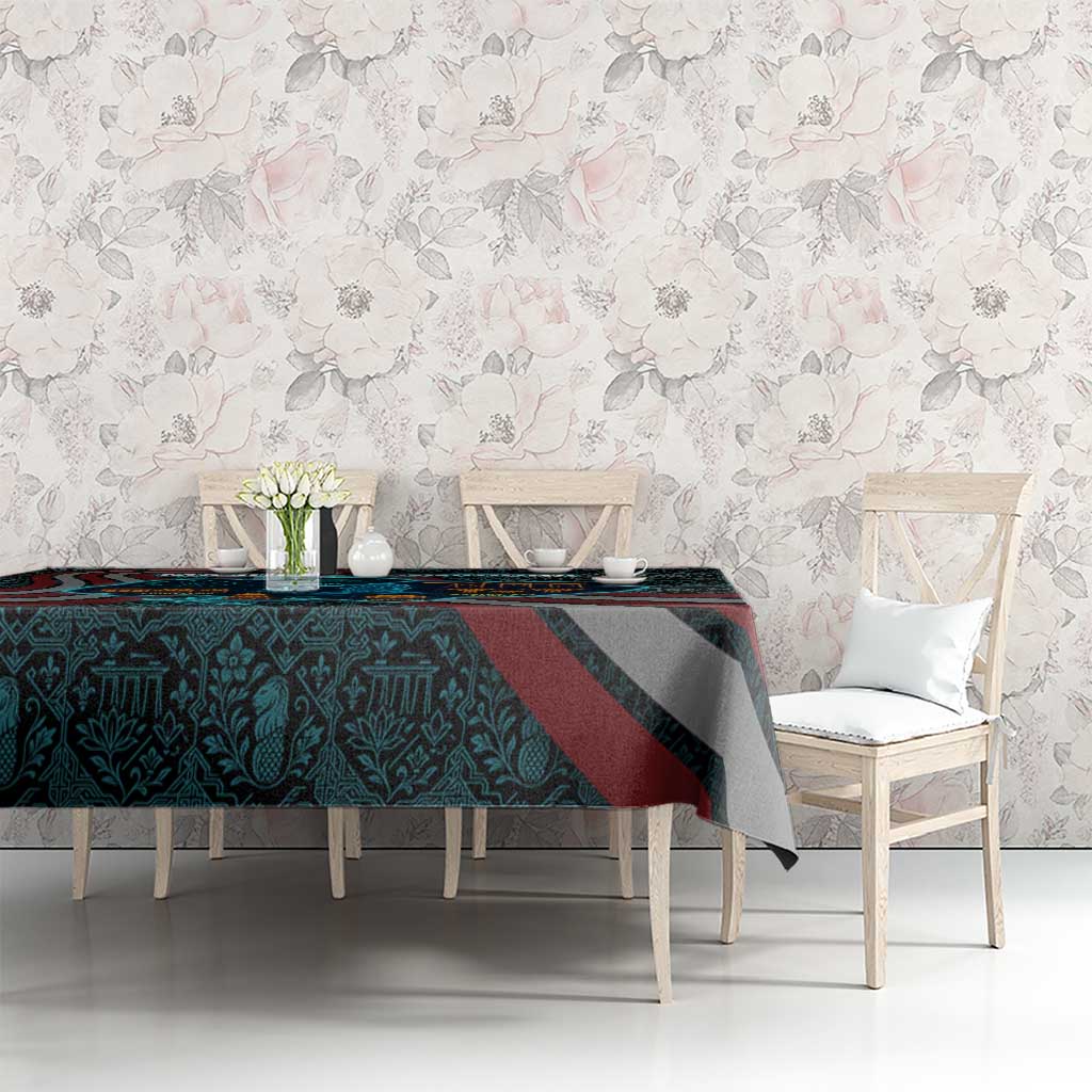 Singapore Tablecloth with National Icons and Majulah Singapura Script