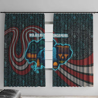 Singapore Window Curtain with National Icons and Majulah Singapura Script