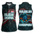 Singapore Women Sleeveless Polo Shirt with National Icons and Majulah Singapura Script