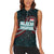 Singapore Women Sleeveless Polo Shirt with National Icons and Majulah Singapura Script