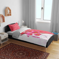 Singapore Bedding Set with Orchid Flower Design and National Flag Motif