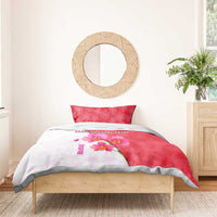 Singapore Bedding Set with Orchid Flower Design and National Flag Motif