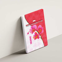 Singapore Canvas Wall Art with Orchid Flower Design and National Flag Motif