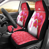 Singapore Car Seat Cover with Orchid Flower Design and National Flag Motif
