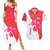 Singapore Couples Matching Summer Maxi Dress and Hawaiian Shirt with Orchid Flower Design and National Flag Motif