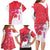 Singapore Family Matching Long Sleeve Bodycon Dress and Hawaiian Shirt with Orchid Flower Design and National Flag Motif