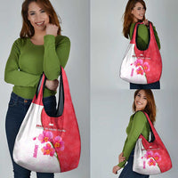 Singapore Grocery Bag with Orchid Flower Design and National Flag Motif