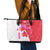 Singapore Leather Tote Bag with Orchid Flower Design and National Flag Motif