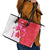 Singapore Leather Tote Bag with Orchid Flower Design and National Flag Motif