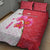 Singapore Quilt Bed Set with Orchid Flower Design and National Flag Motif
