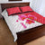 Singapore Quilt Bed Set with Orchid Flower Design and National Flag Motif