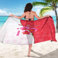 Singapore Sarong with Orchid Flower Design and National Flag Motif