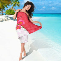 Singapore Sarong with Orchid Flower Design and National Flag Motif