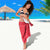 Singapore Sarong with Orchid Flower Design and National Flag Motif