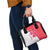Singapore Shoulder Handbag with Orchid Flower Design and National Flag Motif