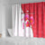 Singapore Shower Curtain with Orchid Flower Design and National Flag Motif