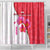 Singapore Shower Curtain with Orchid Flower Design and National Flag Motif