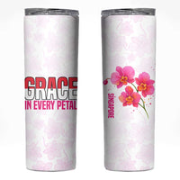 Singapore Skinny Tumbler with Orchid Flower Design and National Flag Motif