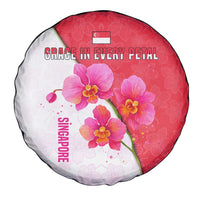 Singapore Spare Tire Cover with Orchid Flower Design and National Flag Motif