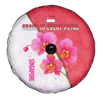 Singapore Spare Tire Cover with Orchid Flower Design and National Flag Motif