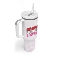 Singapore Tumbler With Handle with Orchid Flower Design and National Flag Motif