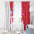 Singapore Window Curtain with Orchid Flower Design and National Flag Motif