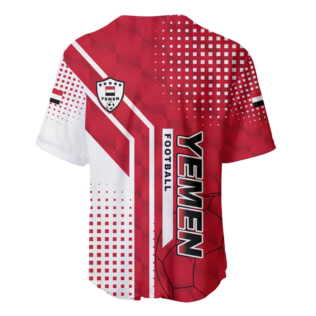 Yemen Football Baseball Jersey with Red and White Flag Design