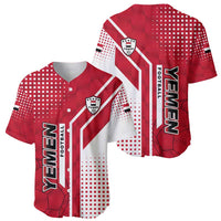 Yemen Football Baseball Jersey with Red and White Flag Design