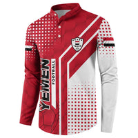 Yemen Football Button Sweatshirt with Red and White Flag Design