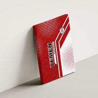 Yemen Football Canvas Wall Art with Red and White Flag Design