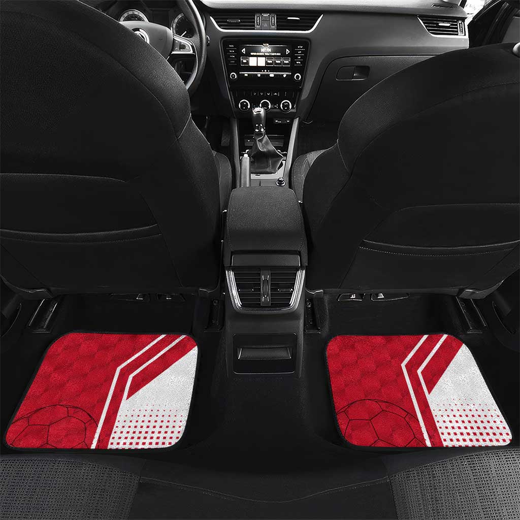Yemen Football Car Mats with Red and White Flag Design