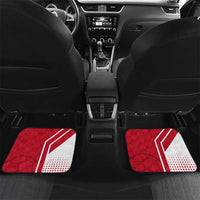 Yemen Football Car Mats with Red and White Flag Design
