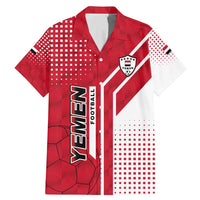 Yemen Football Family Matching Mermaid Dress and Hawaiian Shirt with Red and White Flag Design