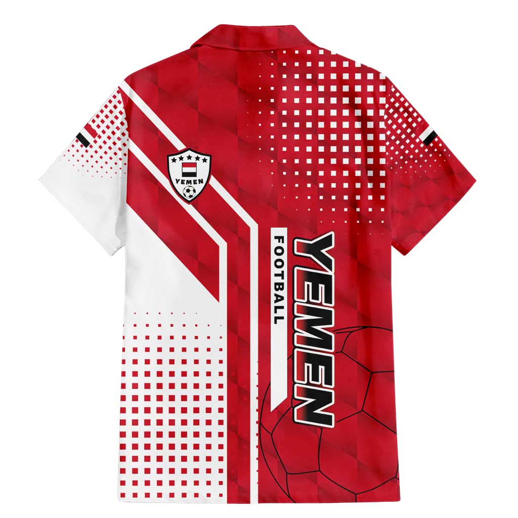 Yemen Football Family Matching Mermaid Dress and Hawaiian Shirt with Red and White Flag Design