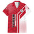 Yemen Football Family Matching Summer Maxi Dress and Hawaiian Shirt with Red and White Flag Design