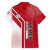 Yemen Football Family Matching Summer Maxi Dress and Hawaiian Shirt with Red and White Flag Design