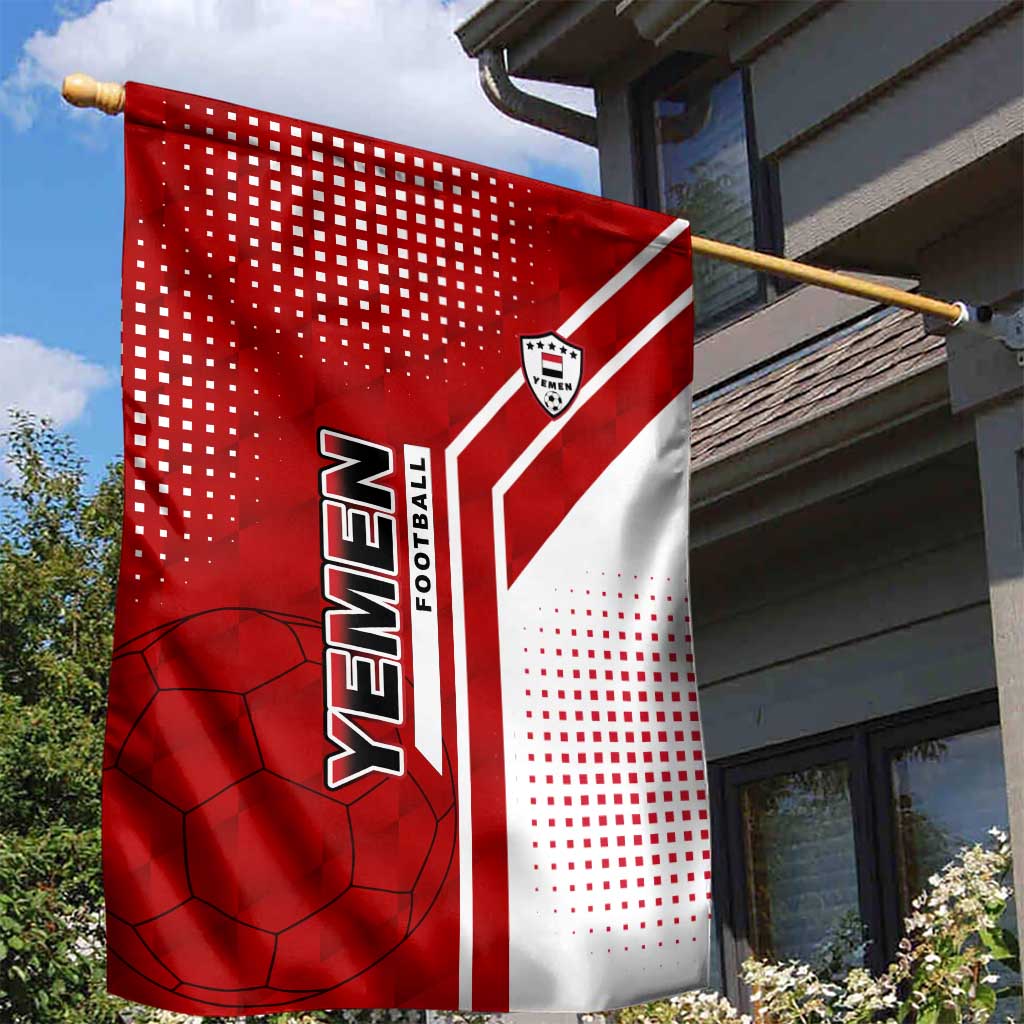 Yemen Football Garden Flag with Red and White Flag Design