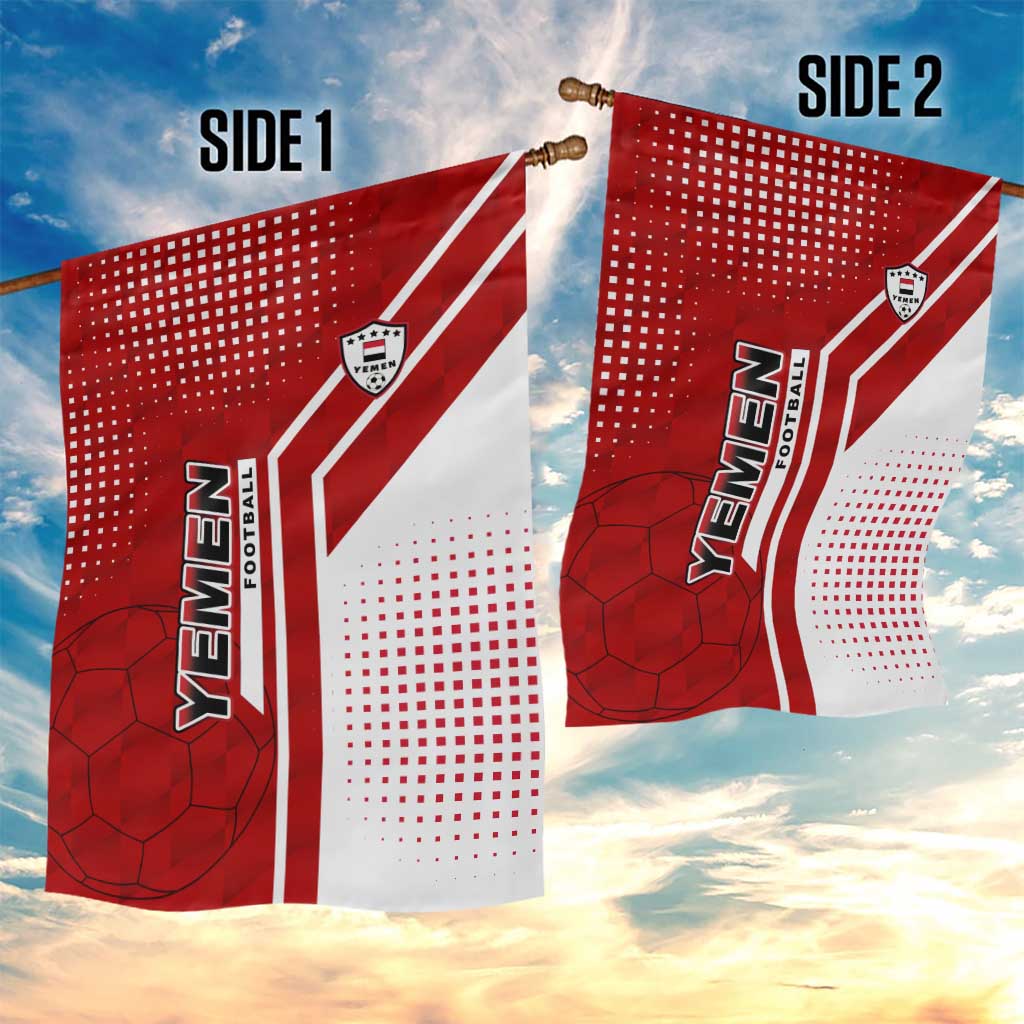 Yemen Football Garden Flag with Red and White Flag Design