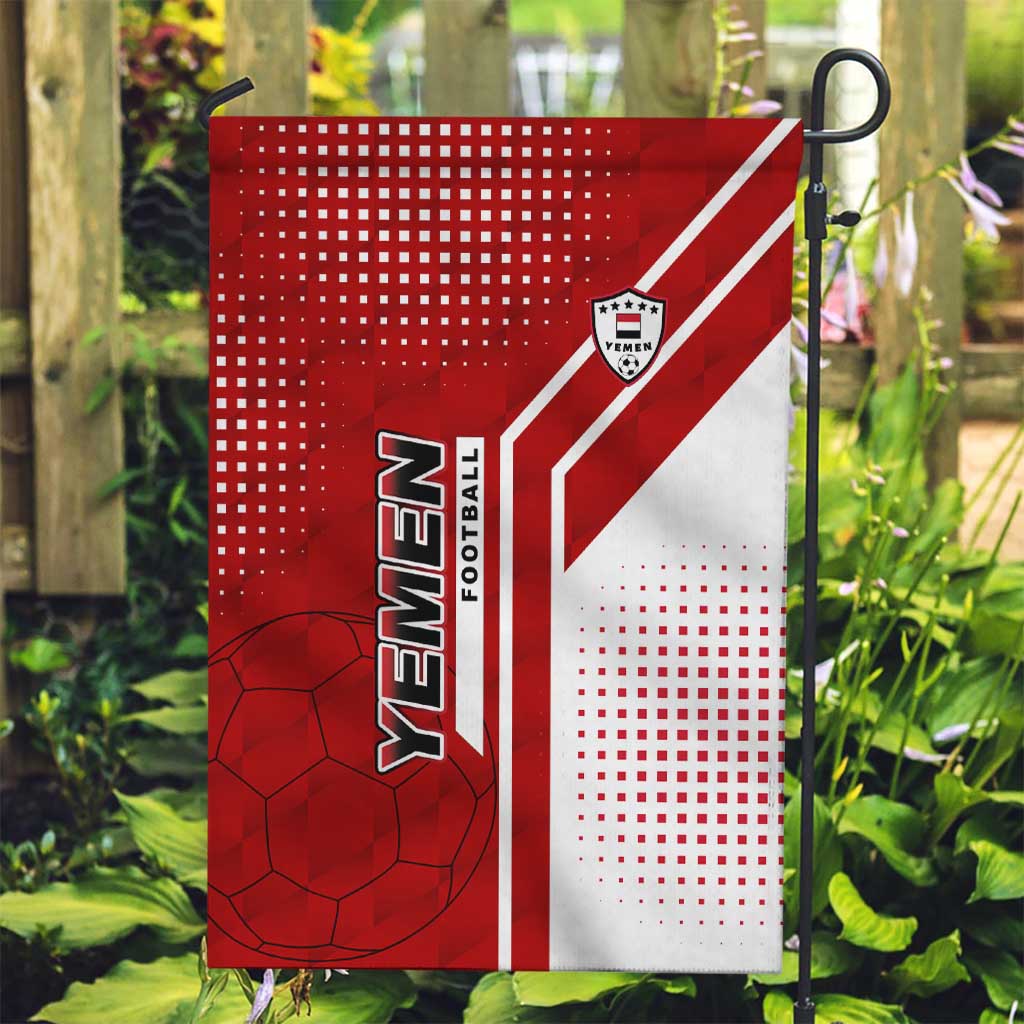 Yemen Football Garden Flag with Red and White Flag Design