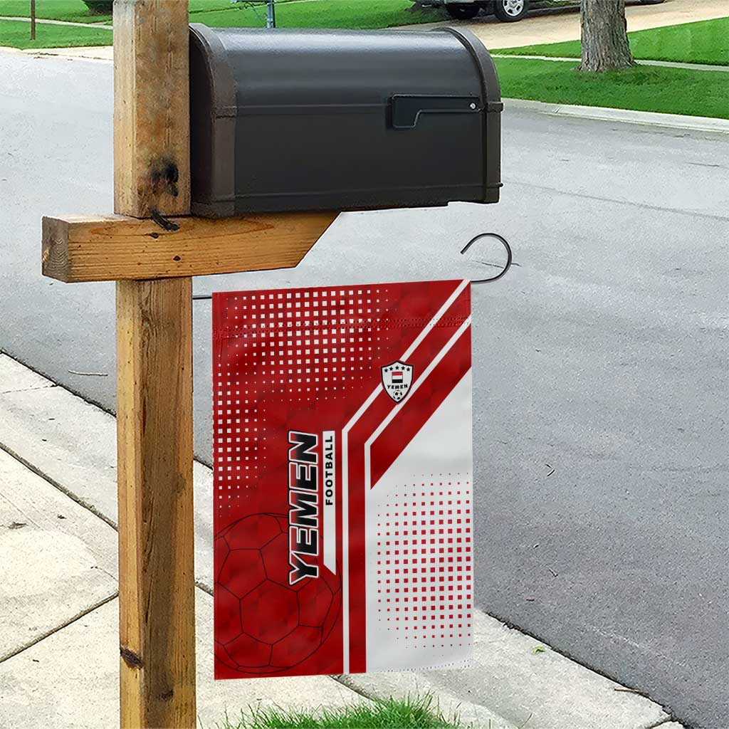 Yemen Football Garden Flag with Red and White Flag Design
