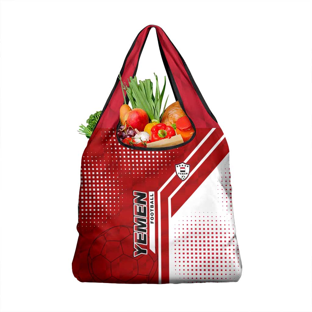 Yemen Football Grocery Bag with Red and White Flag Design