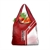 Yemen Football Grocery Bag with Red and White Flag Design